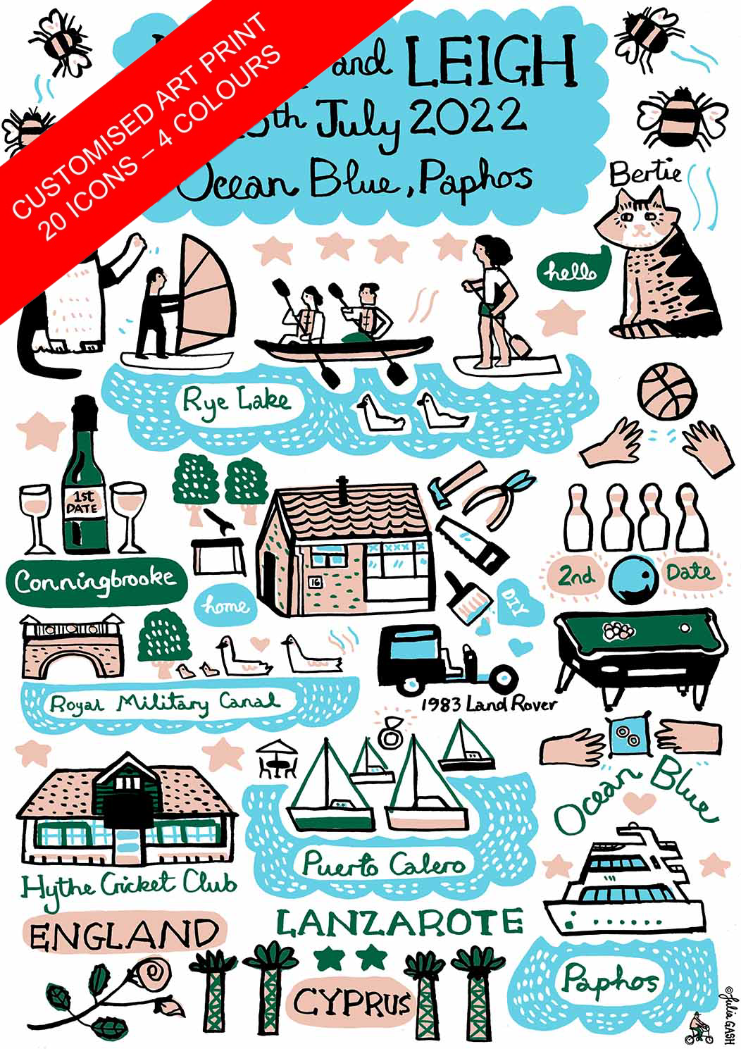 Commission Your Own 4 Colour Design by Julia Gash