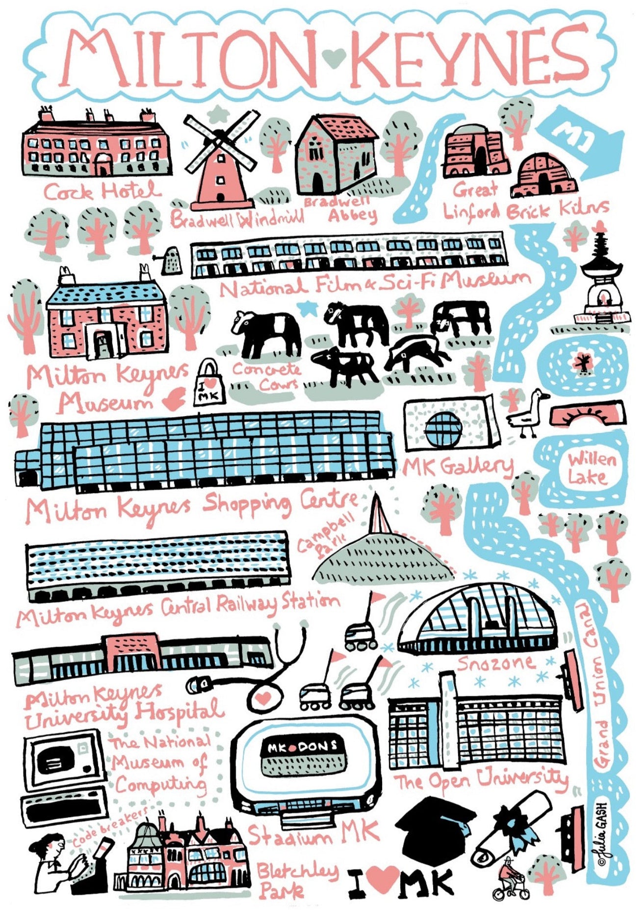 Milton Keynes Art Print by Julia Gash