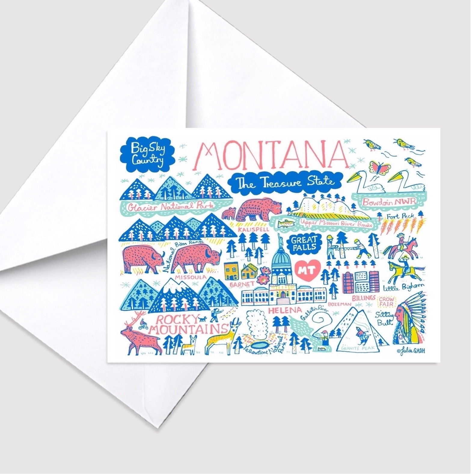 Montana Greeting Card - Julia Gash