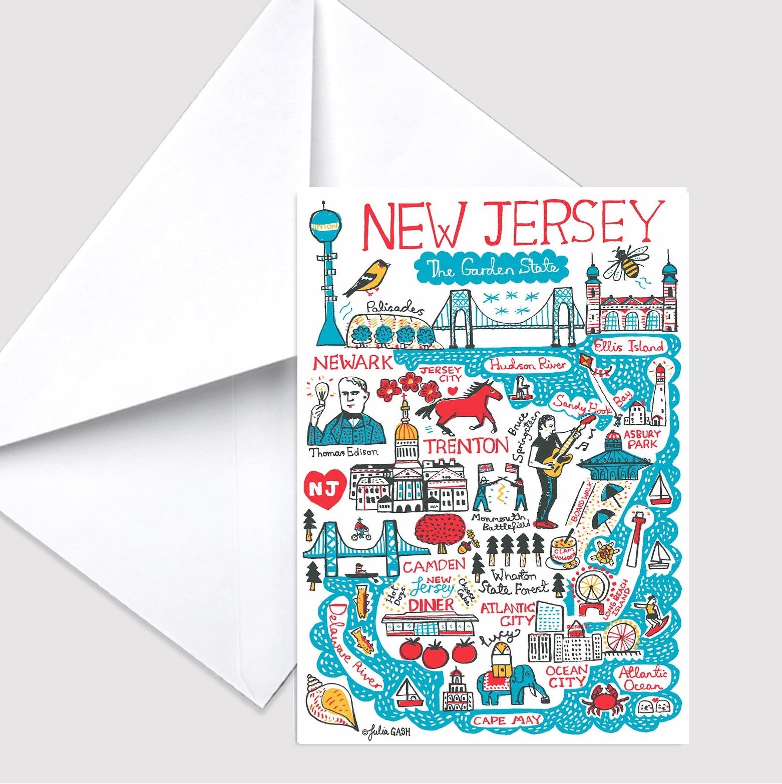 New Jersey Greeting Card - Julia Gash