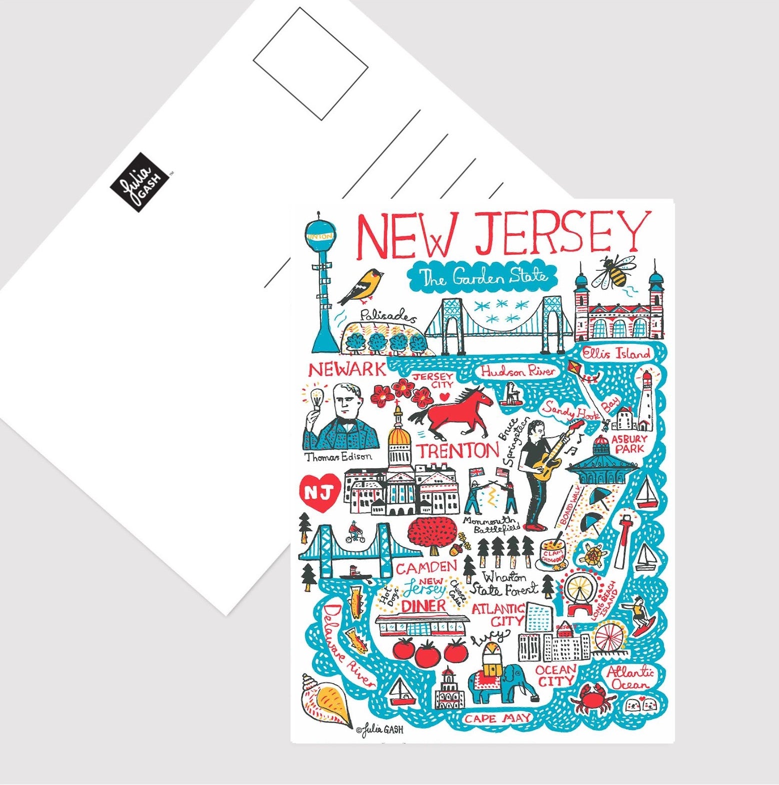 New Jersey Postcard - Julia Gash