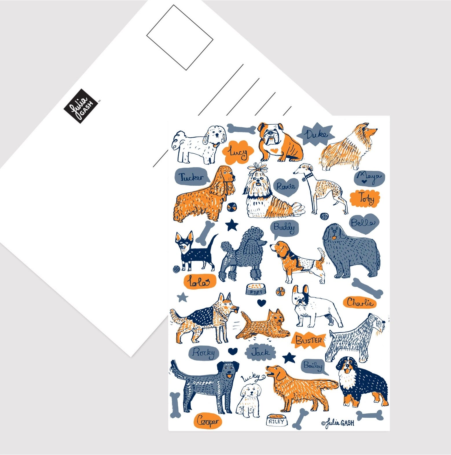 Our Best Friends Postcard - Julia Gash