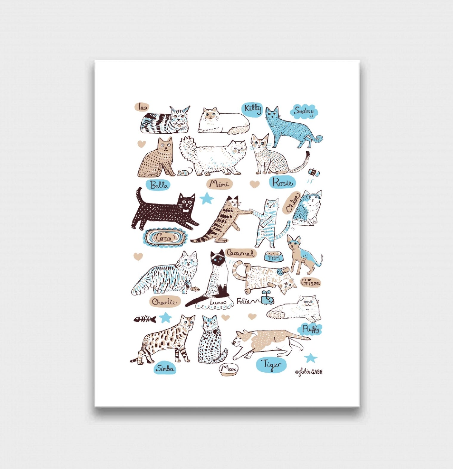 Our Feline Friends Art Print - Julia Gash