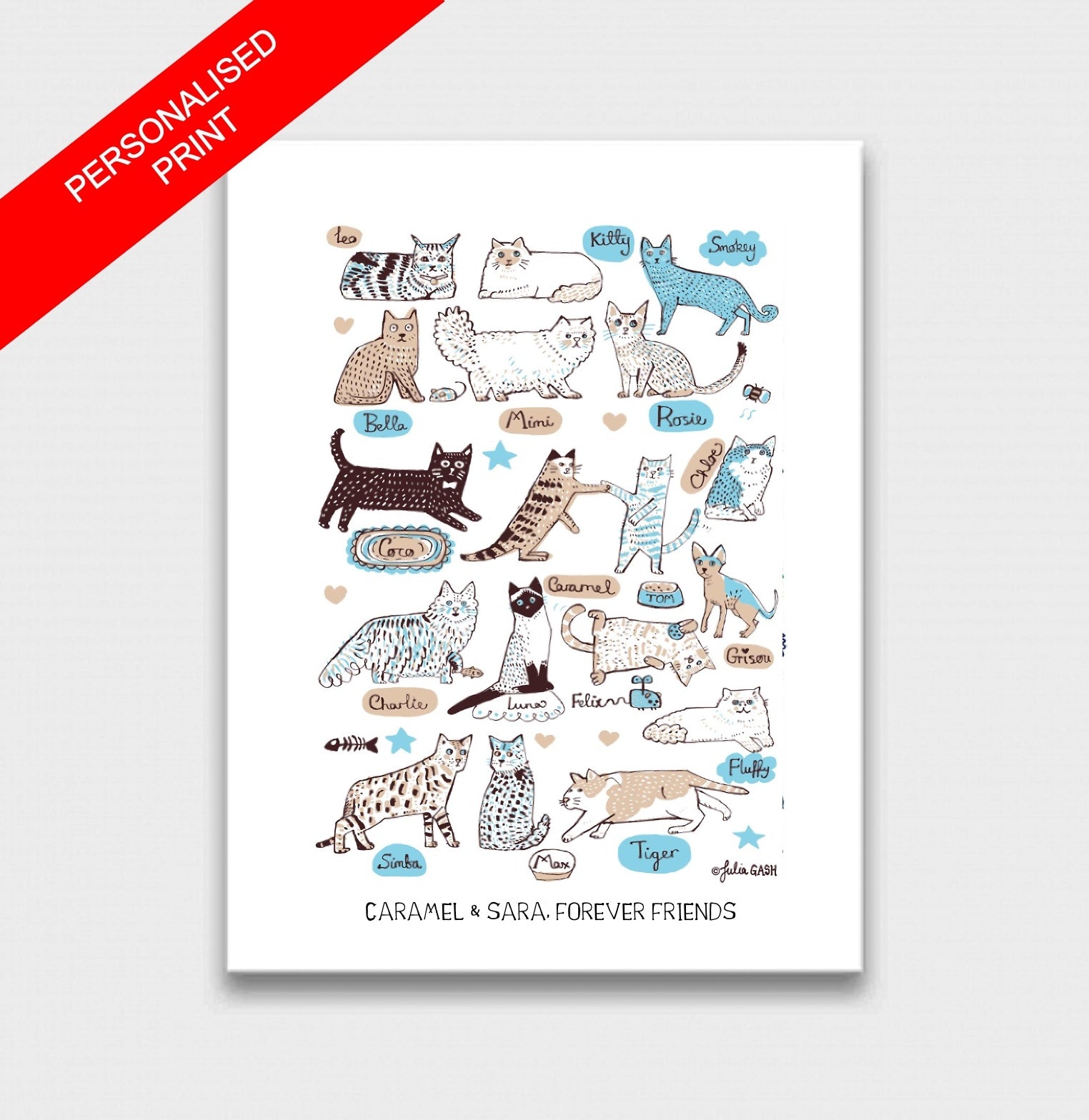 Our Feline Friends Art Print - Julia Gash
