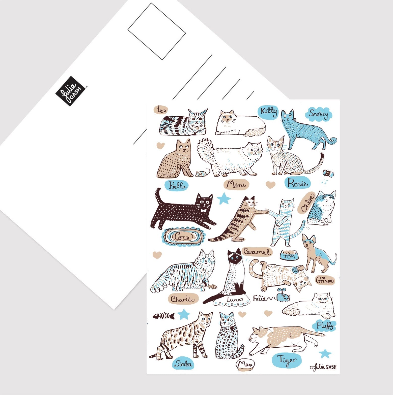 Our Feline Friends Postcard - Julia Gash