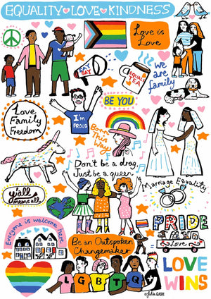 Love Wins Pride Postcard by Julia Gash