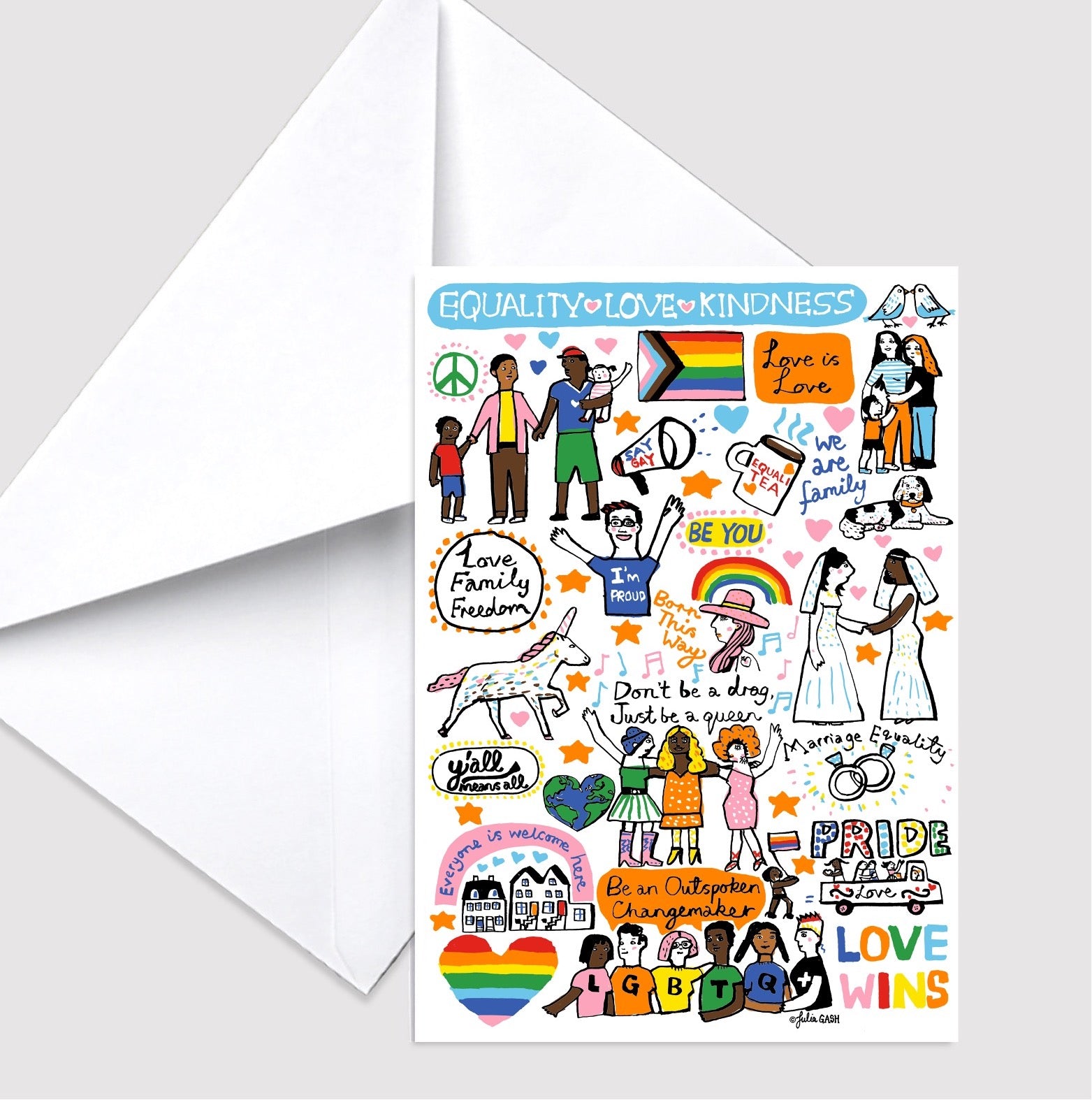 Love Wins Pride Greeting Card by Julia Gash