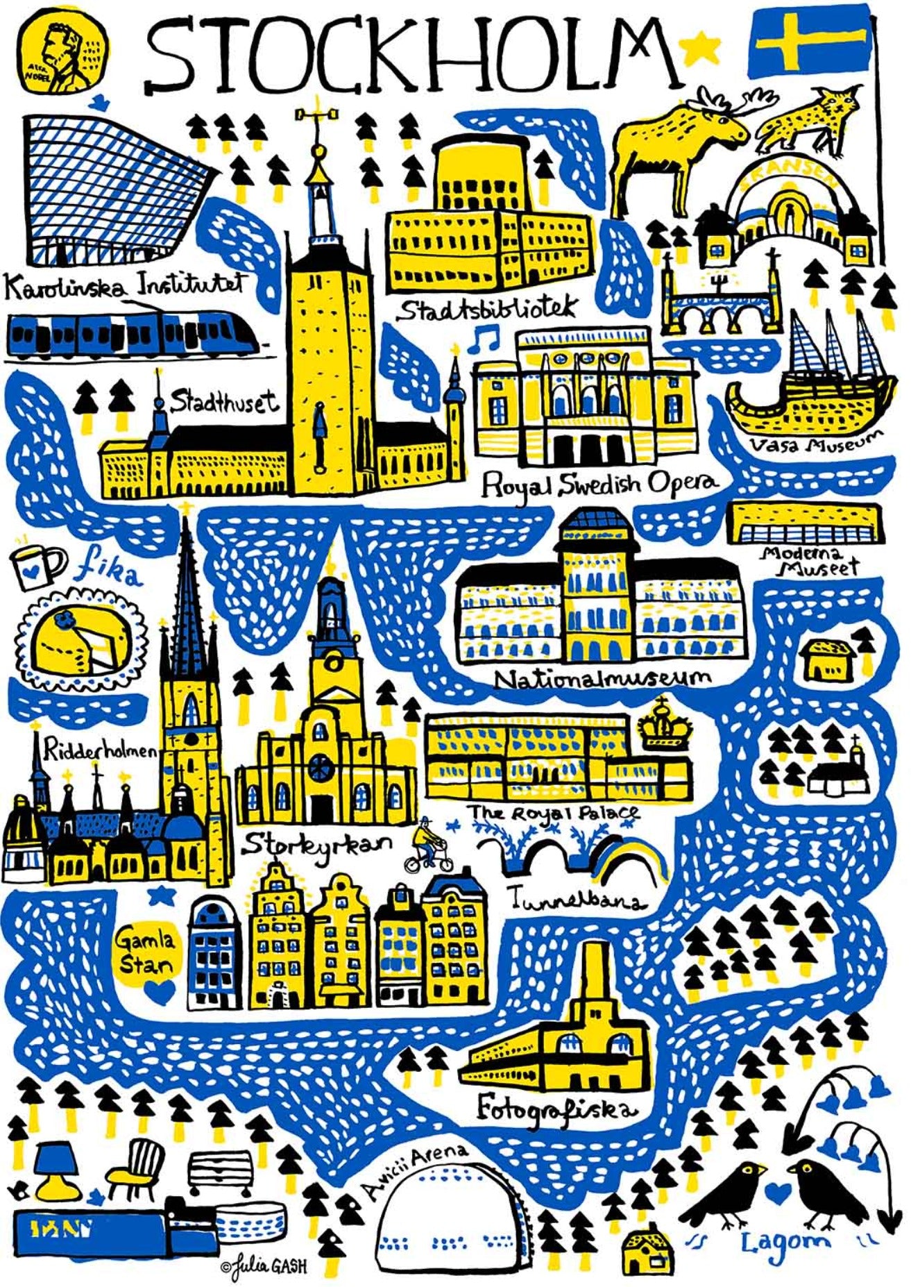 Stockholm Art Print by Julia Gash