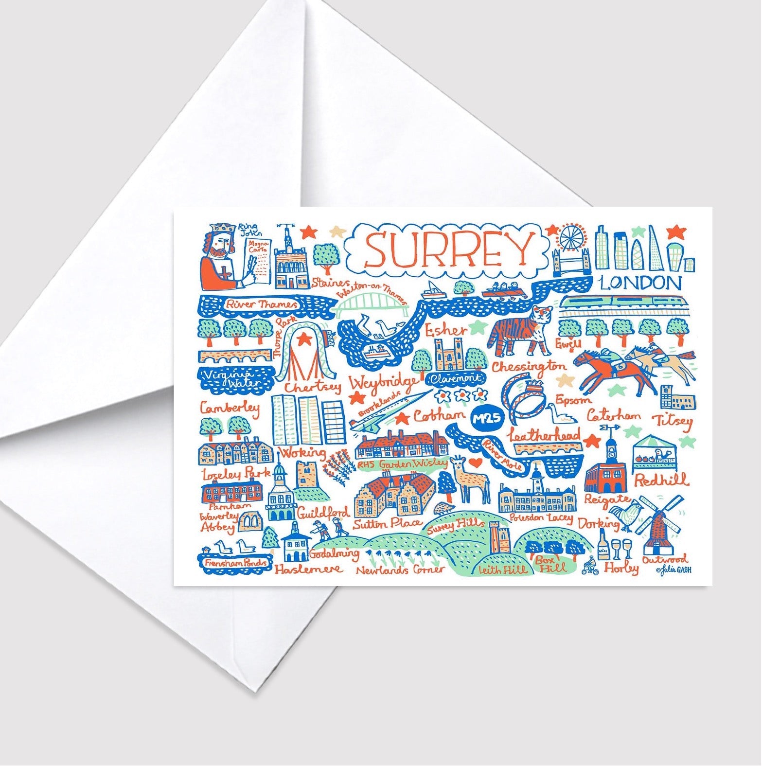 Surrey Greeting Card by Julia Gash