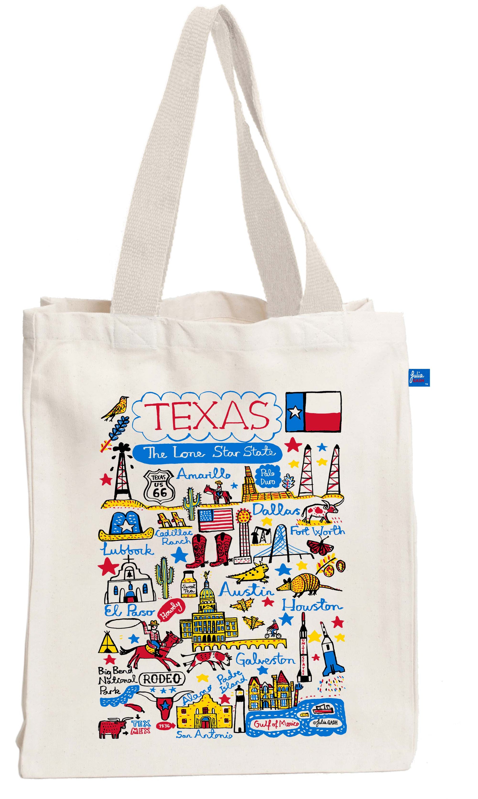 Texas Tote Bag by British Travel Artist Julia Gash