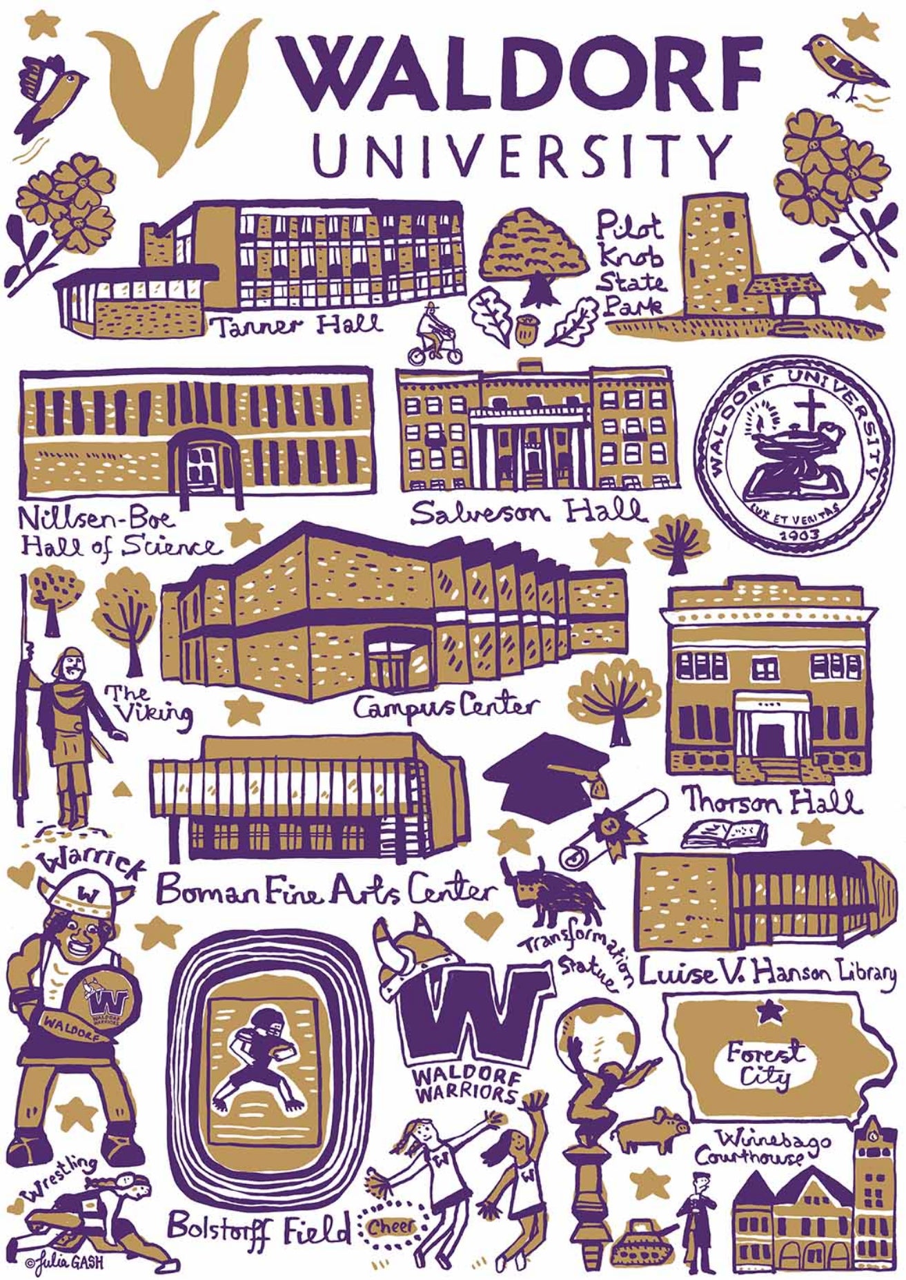 Waldorf University Art Print by Julia Gash