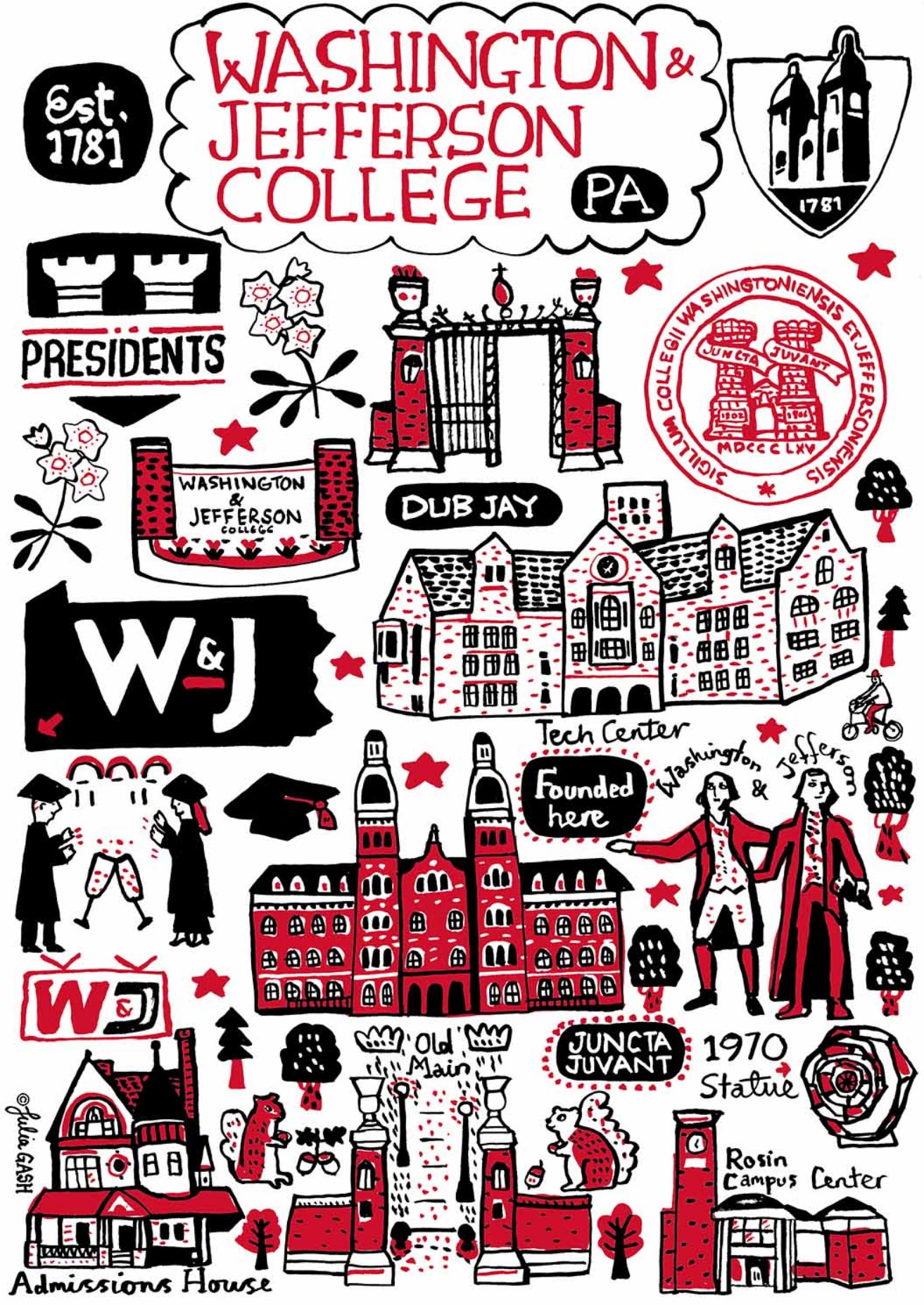 Washington & Jefferson College Art Print by Julia Gash