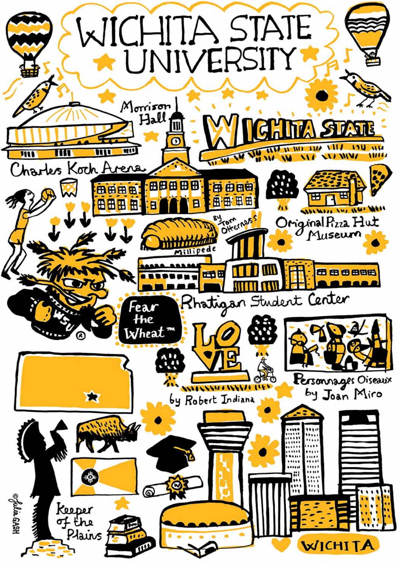 Wichita State University Art Print by Julia Gash