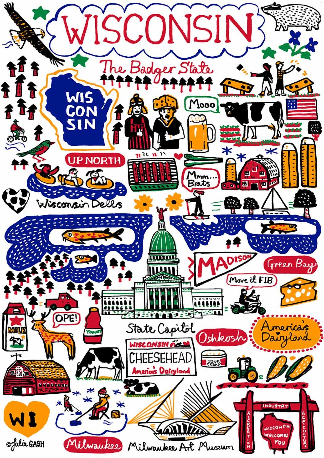 Wisconsin Postcard by Julia Gash