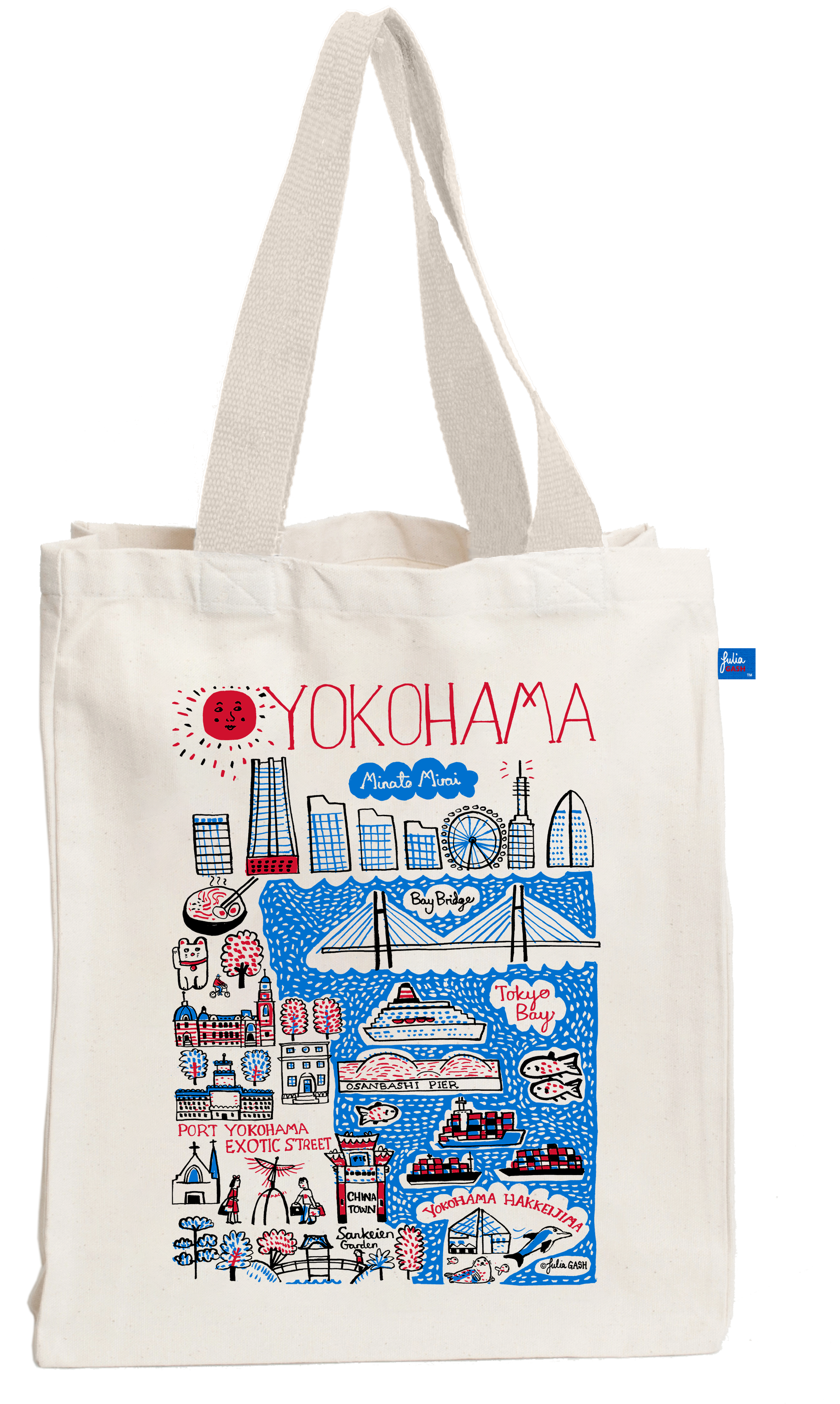 Yokohama Tote Bag by British Travel Artist Julia Gash