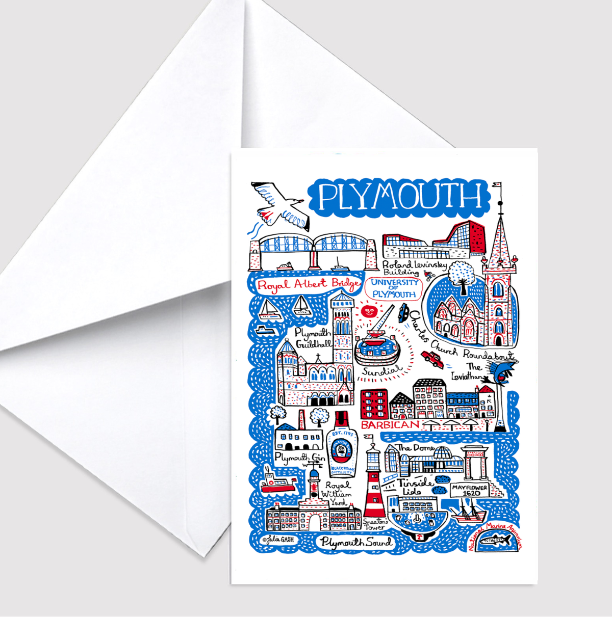 Plymouth Greeting Card - Julia Gash