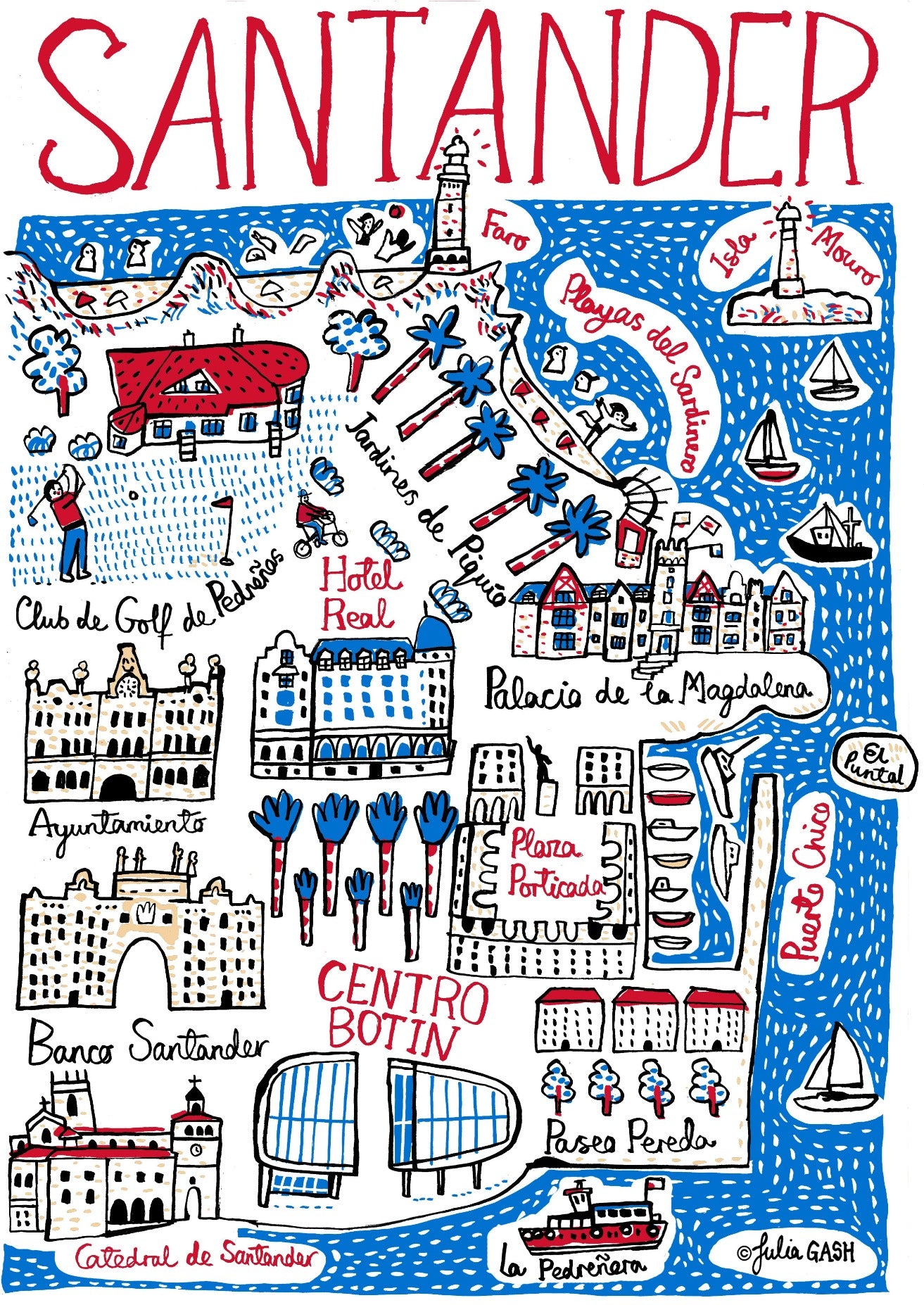 Santander Art Print by Julia Gash 