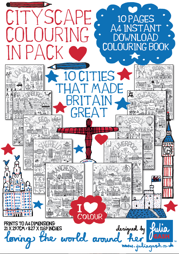 10 Cities That Made Britain Great - Colouring eBook - Julia Gash