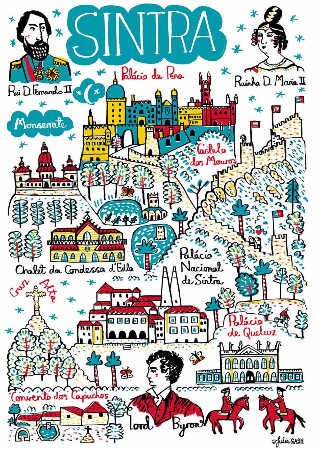 Sintra Portugal Art Print by British travel artist Julia Gash