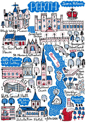 Perth Scotland Art Print featuring Scone Palace by British travel artist Julia Gash