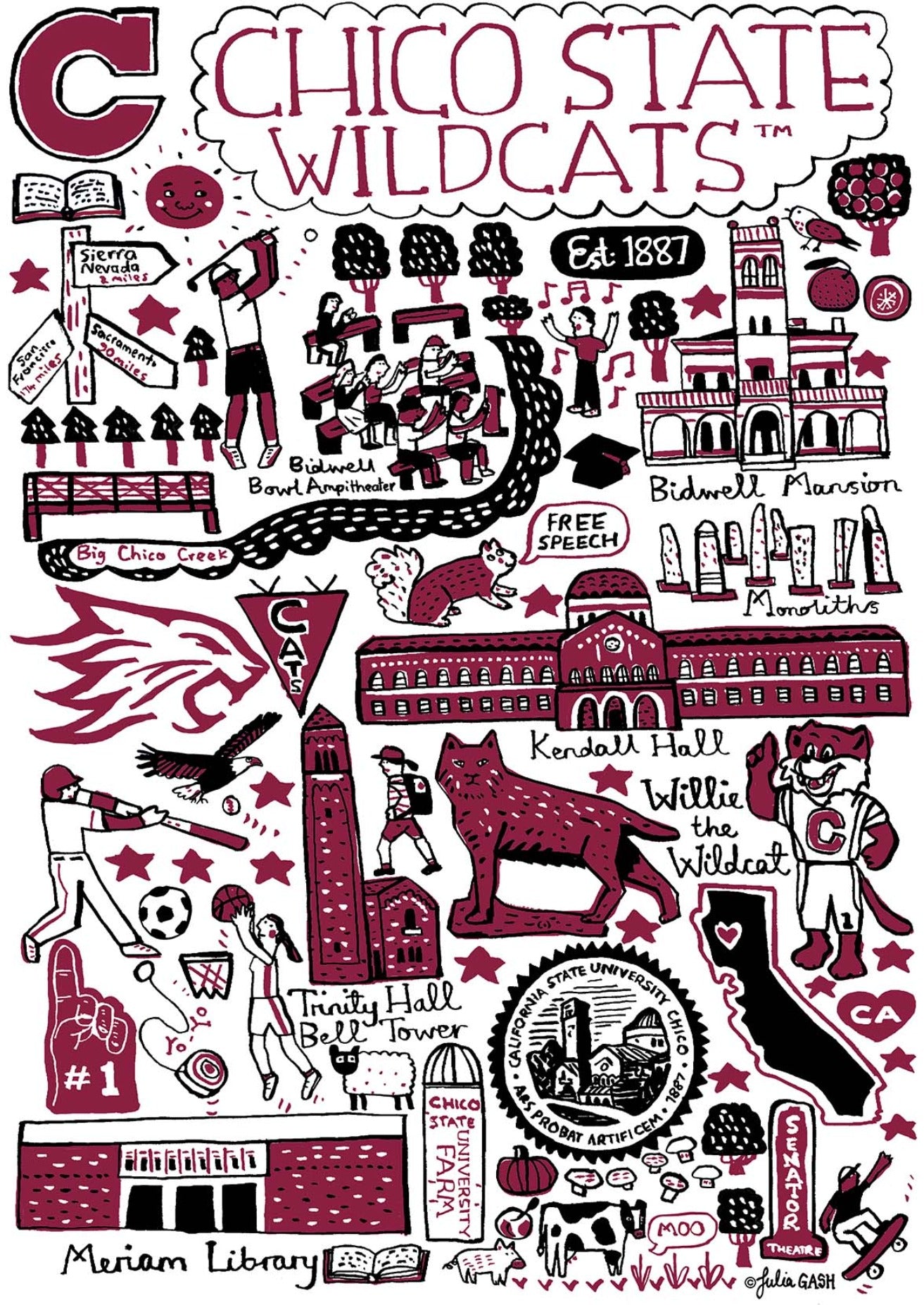 Chico State Wildcats by Julia Gash
