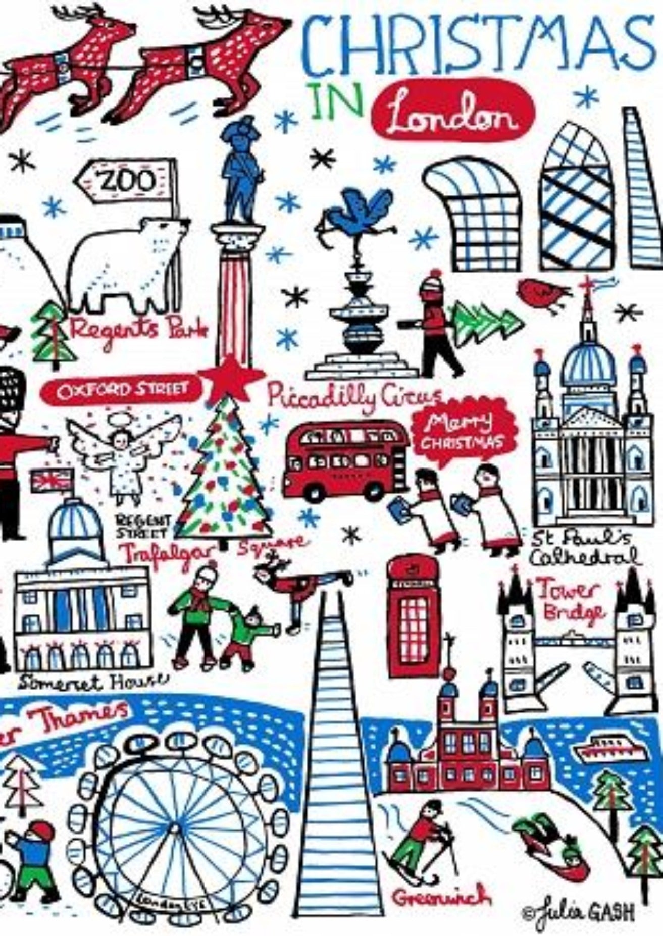 Christmas in London Art Print - Julia Gash