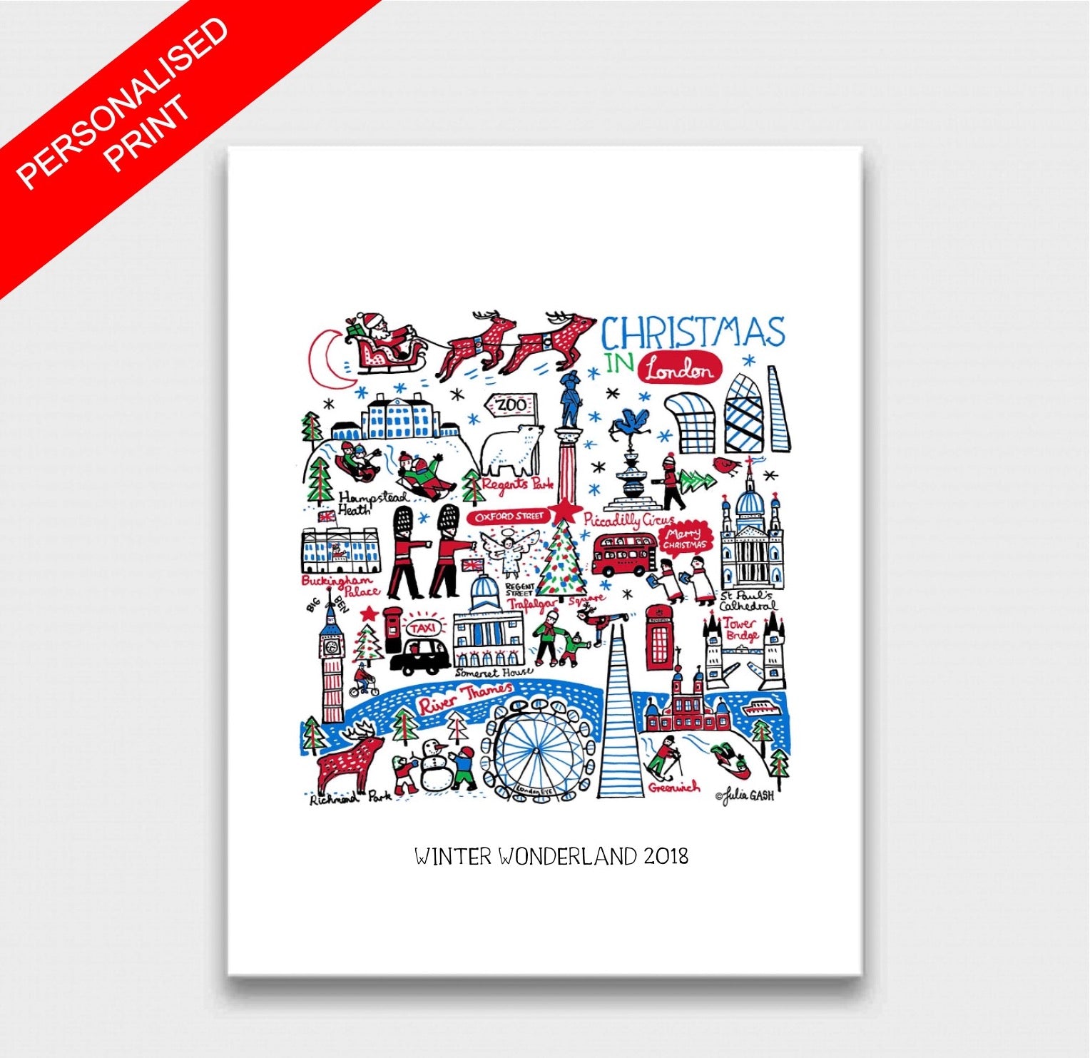 Christmas in London Art Print - Julia Gash