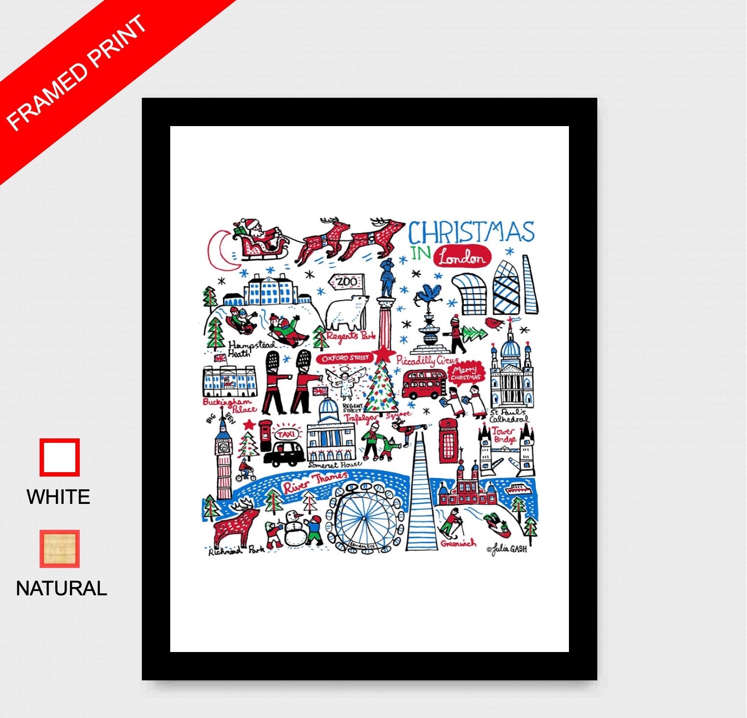 Christmas in London Art Print - Julia Gash