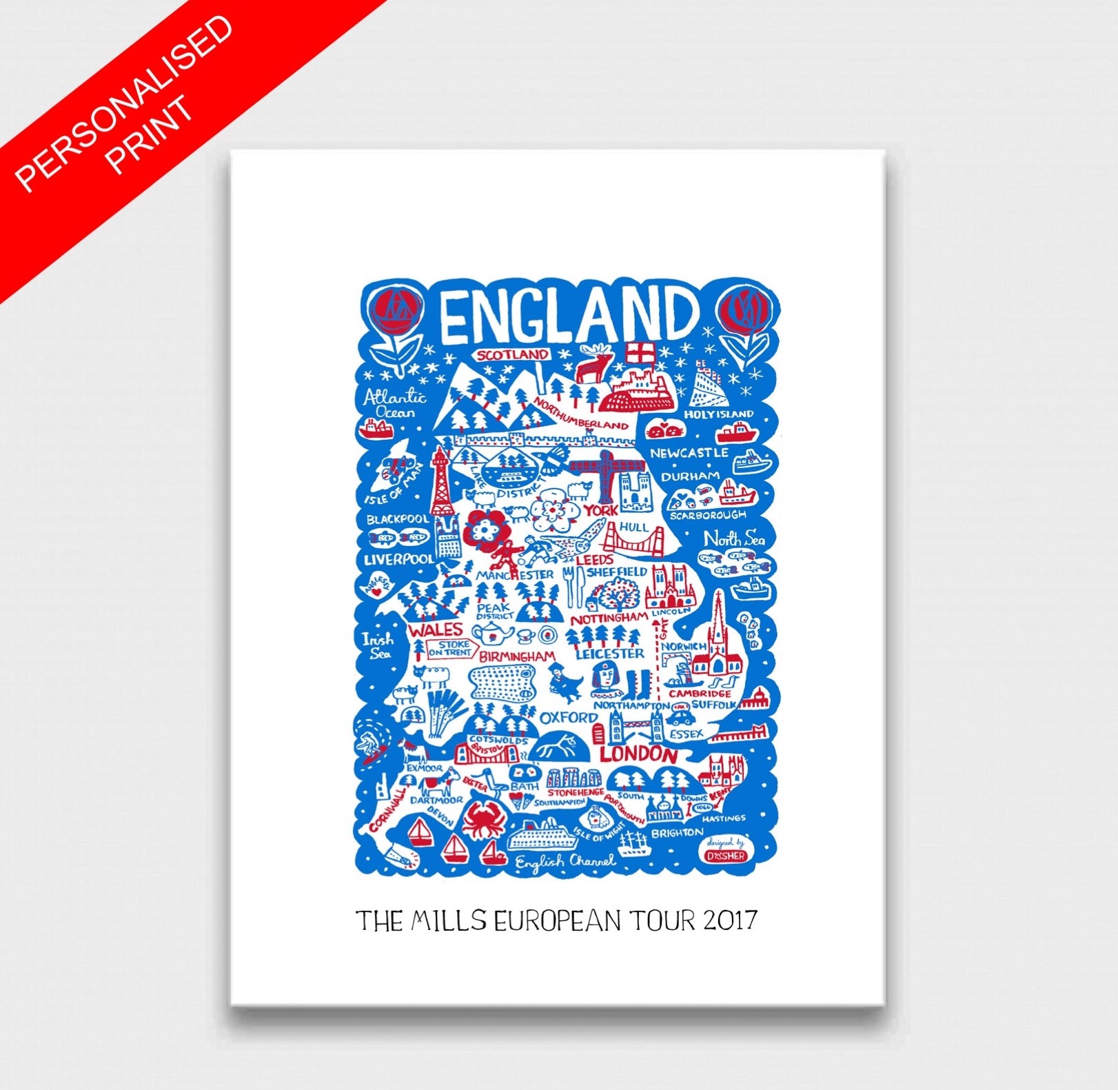 England by Dasher Art Print - Julia Gash