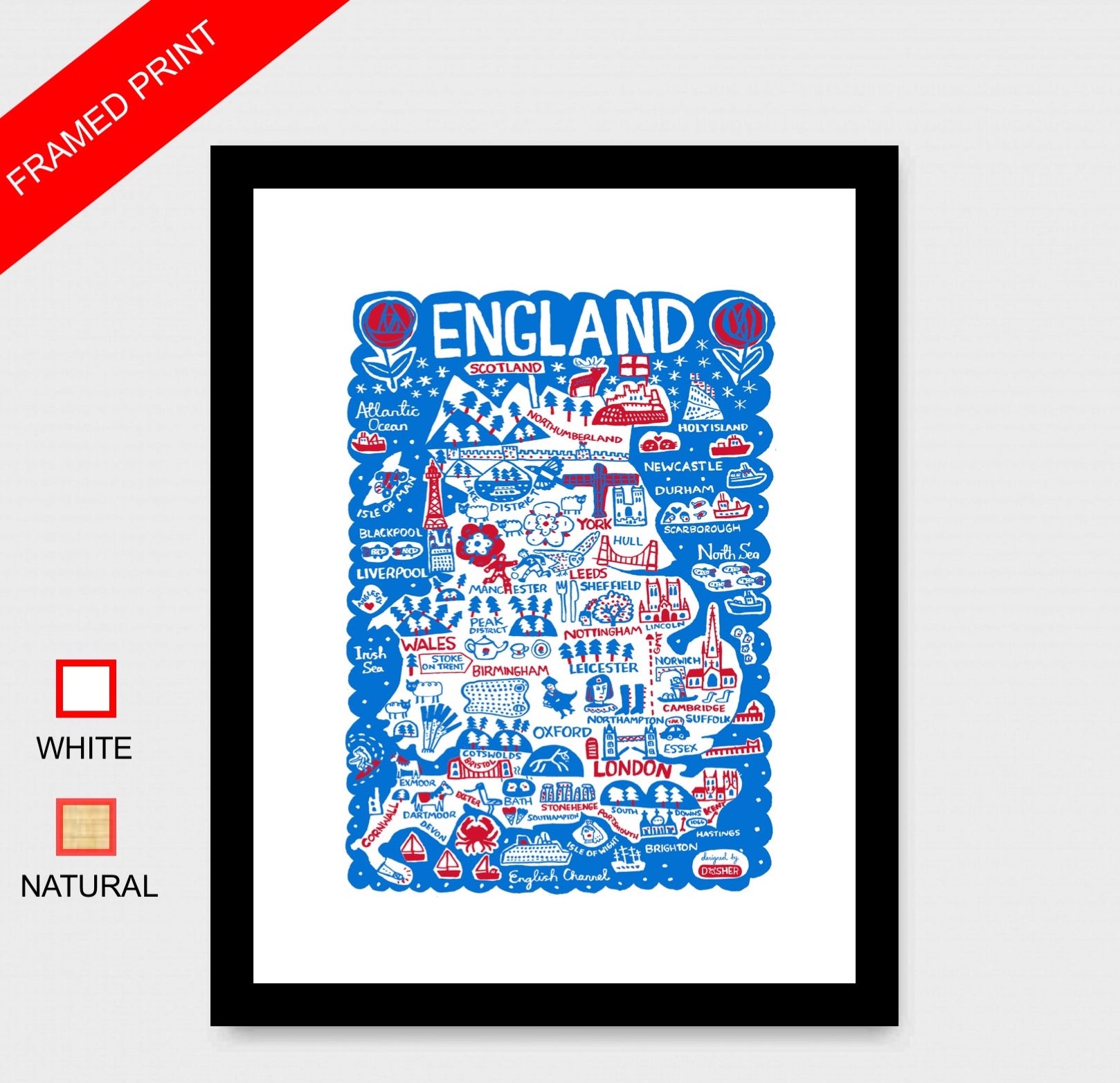 England by Dasher Art Print - Julia Gash