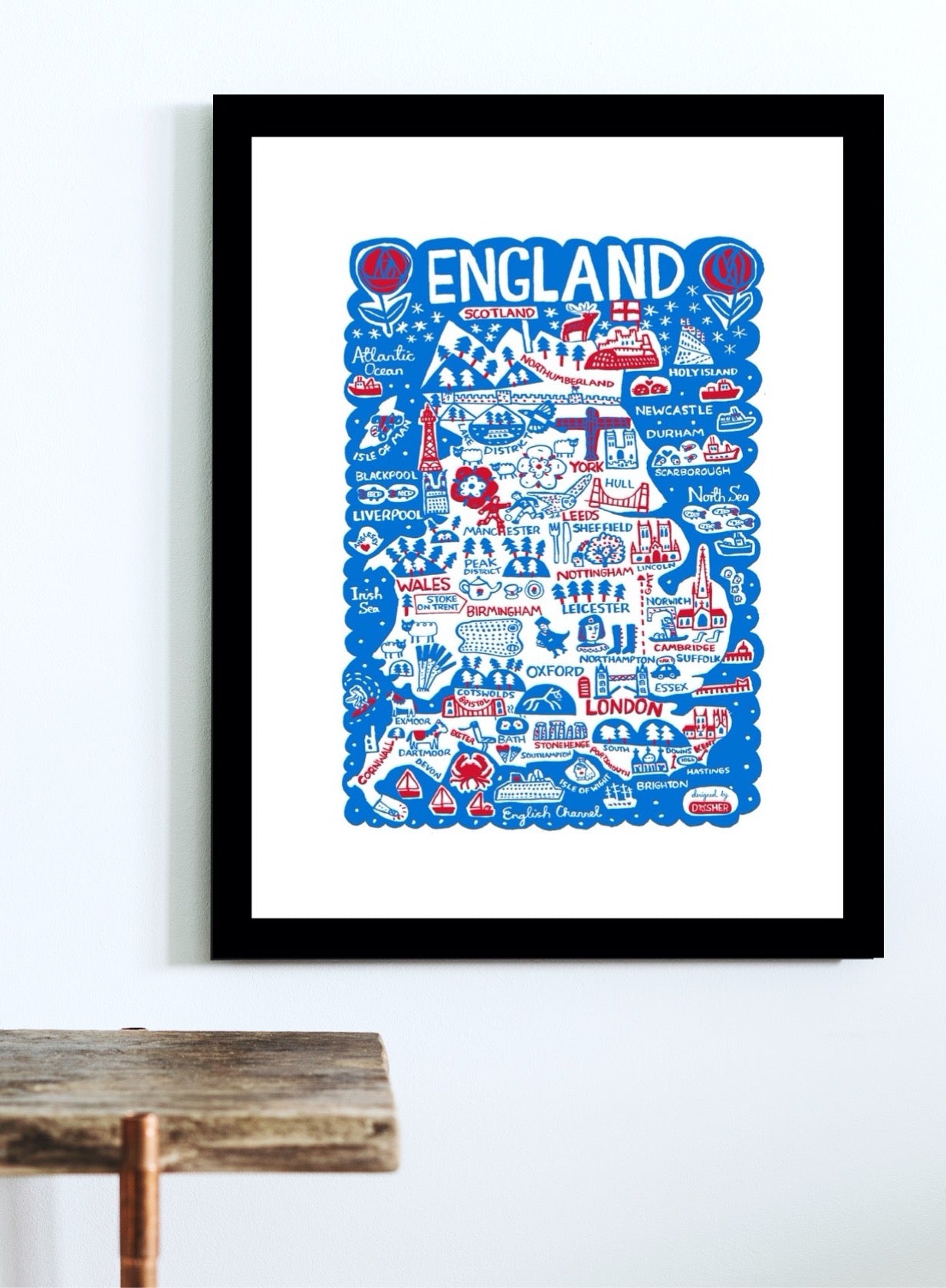 England by Dasher Art Print - Julia Gash