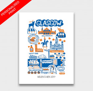 Glasgow by Dasher Art Print - Julia Gash