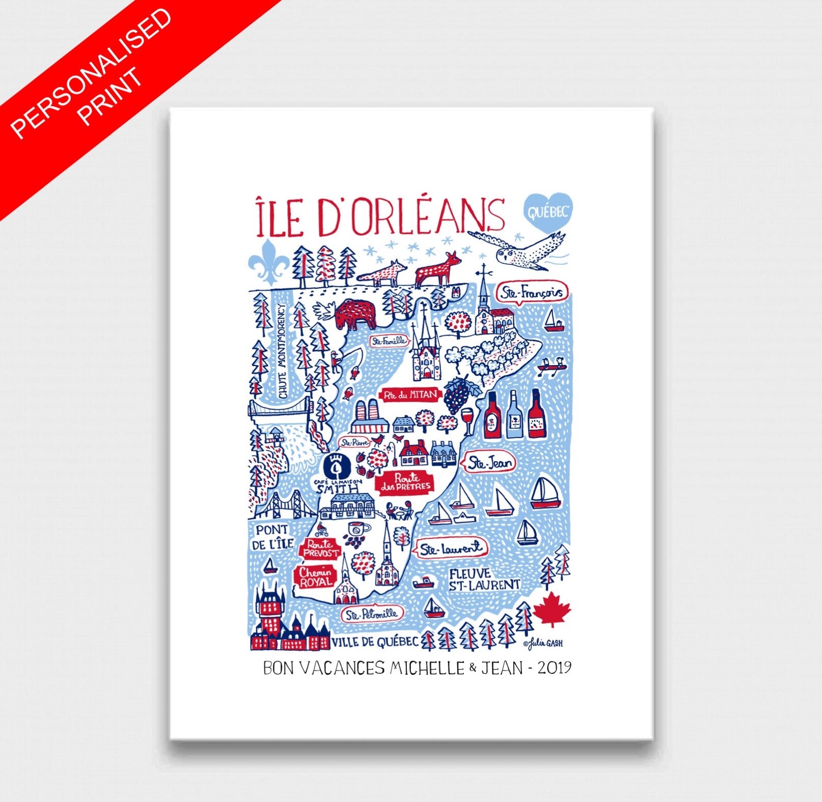 Ile D'Orleans Ste Francois Ste Laurent and St Jean Art Print - Julia Gash