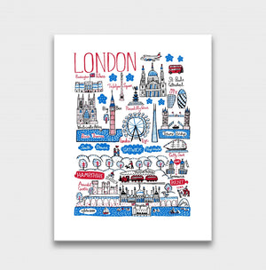 London and The South Westminster Abbey Buckingham Palace Trafalgar Square Pauls Cathedral Shard The London Eye Art Print - Julia Gash