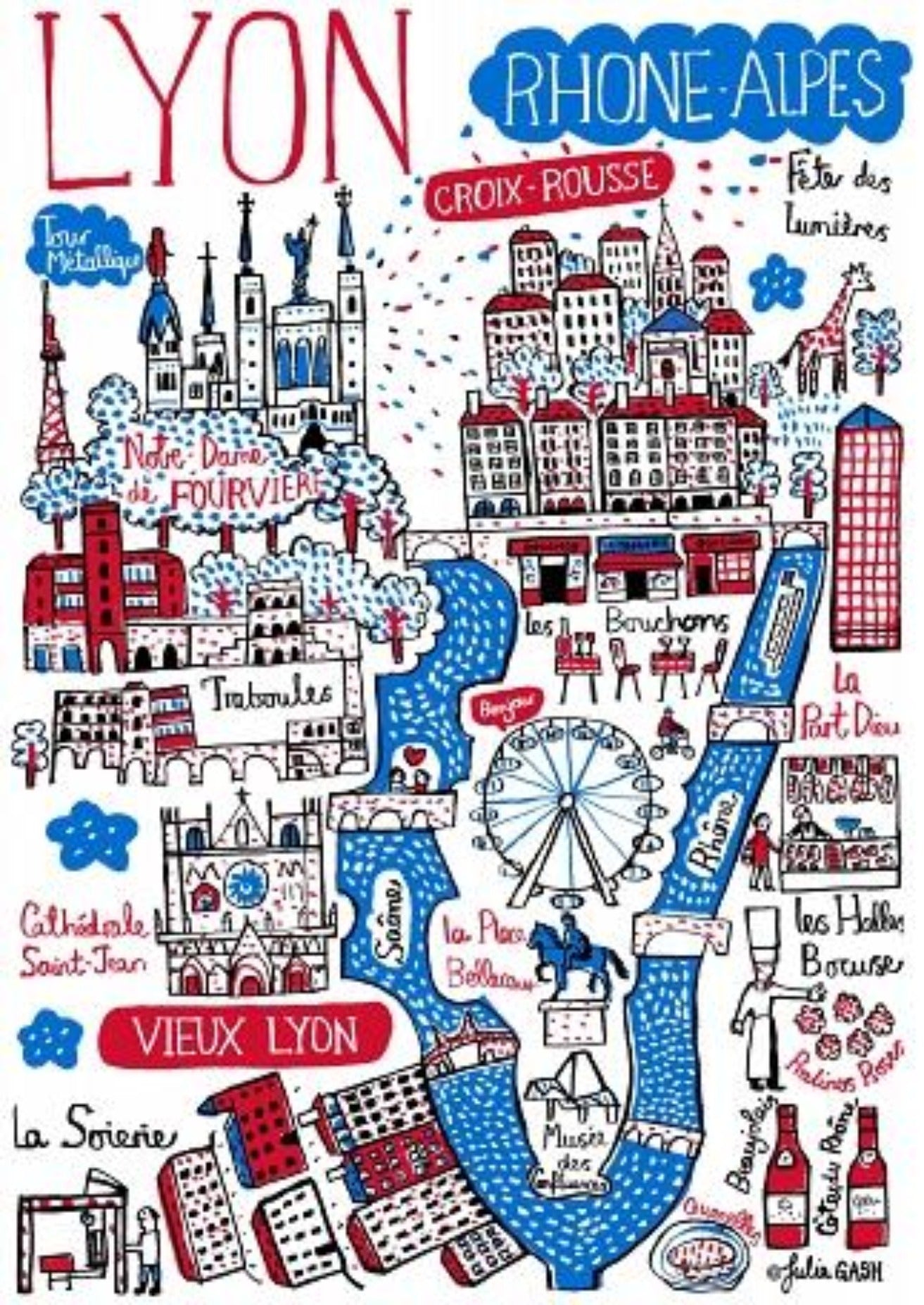 Lyon Notre Dame  Art Print - Julia Gash