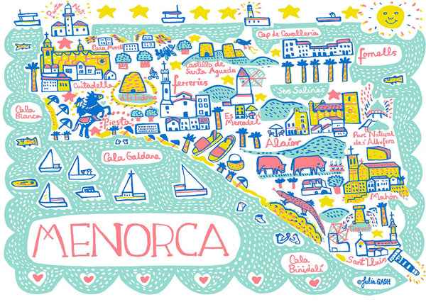 Menorca Art Print By British Travel Artist Julia Gash menorca-art-print-by-british-travel-artist-julia-gash