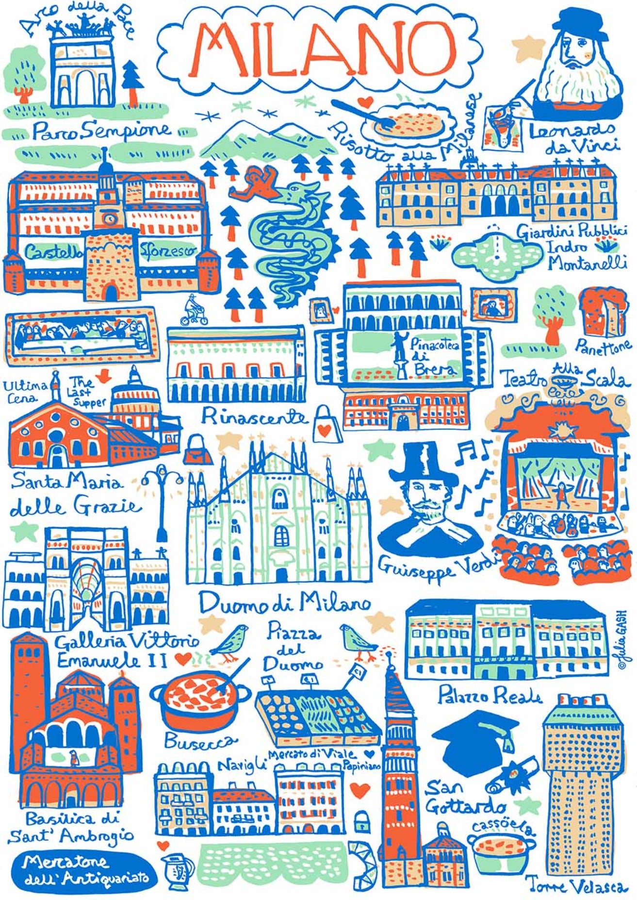 Milano Art Print by Julia Gash