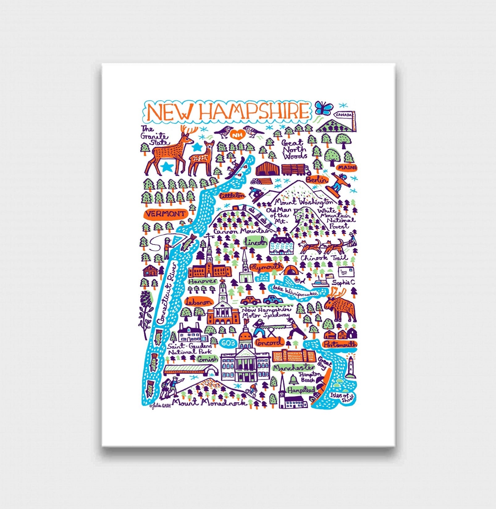 New Hampshire Art Print - Julia Gash