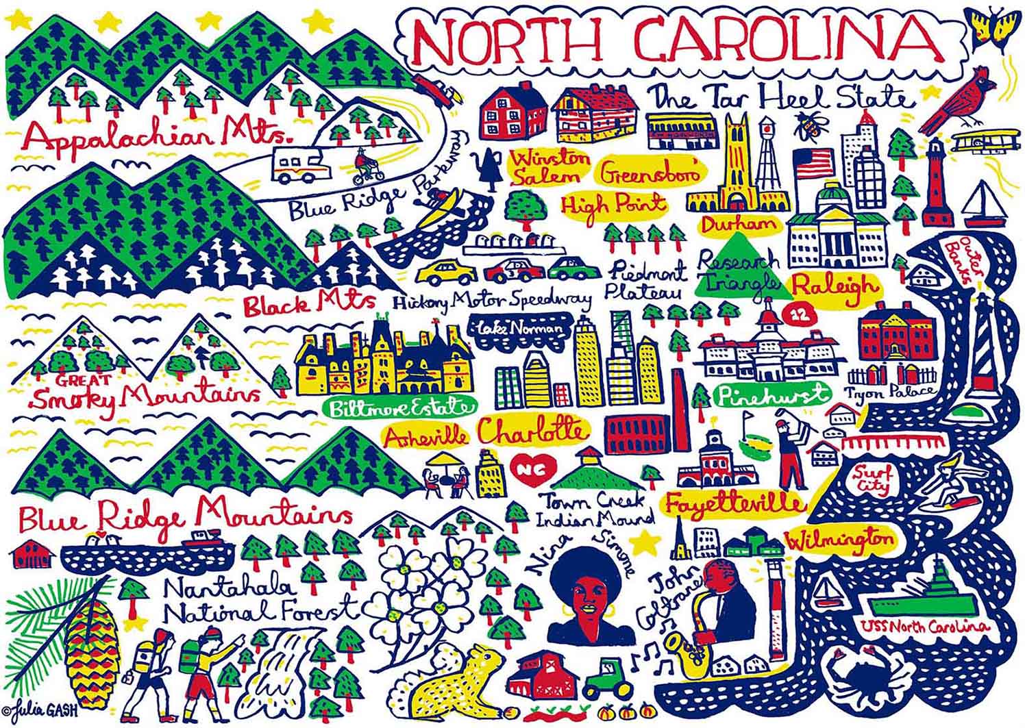 North Carolina Postcard - Julia Gash