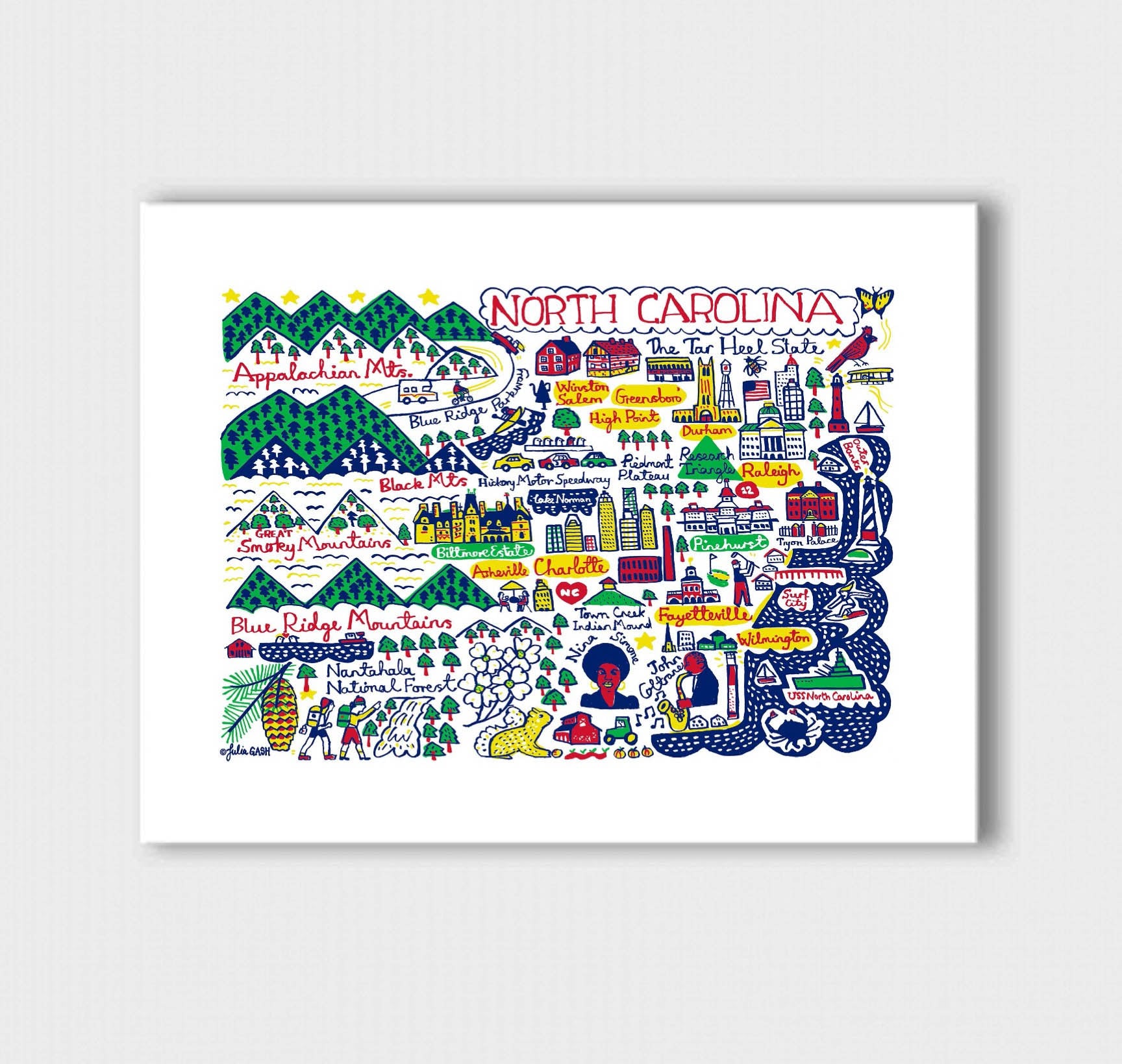 North Carolina Art Print - Julia Gash