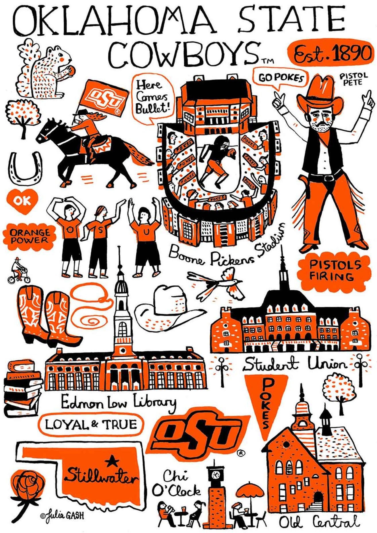 Oklahoma State Cowboys by Julia Gash