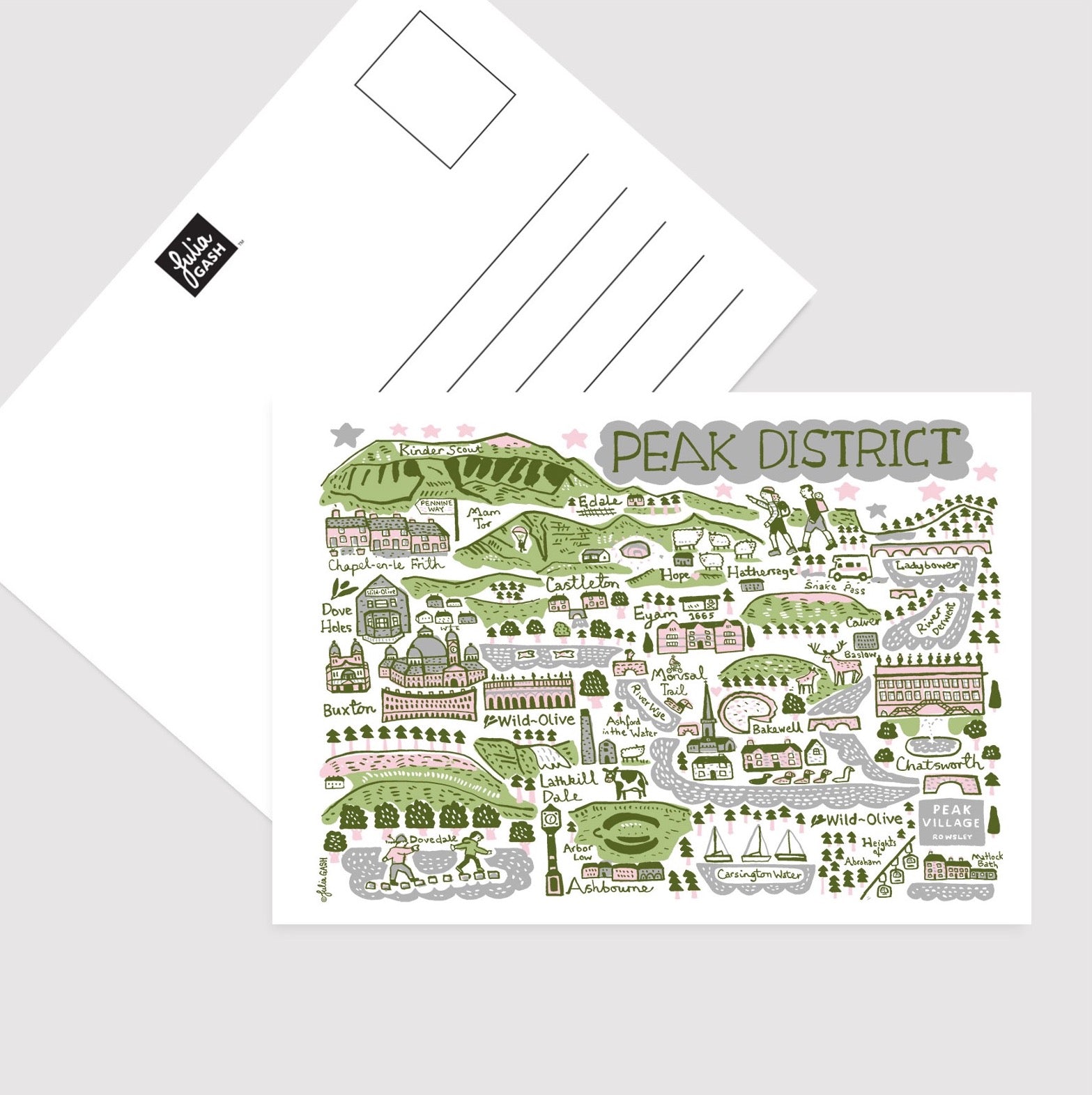 Peak District Postcard By British Travel Artist Julia Gash peak-district-postcard-by-british-travel-artist-julia-gash