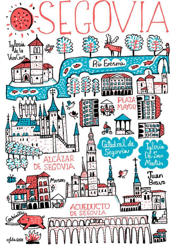 Segovia Art Print by British Travel Artist Julia Gash