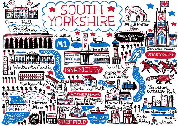 South Yorkshire Art Print by British Travel Artist Julia Gash