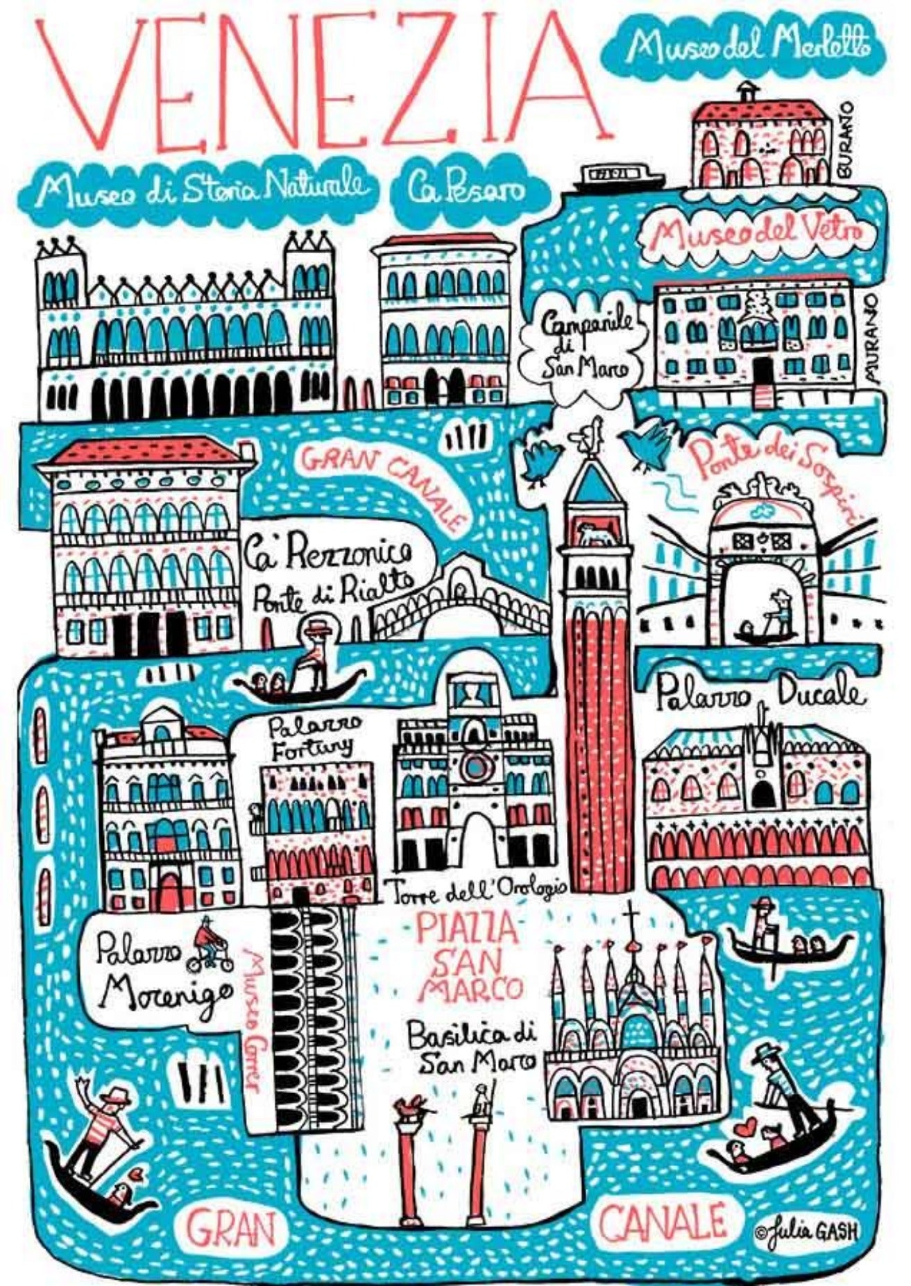 Venezia - Venice Italy Contemporary Travel Art Print by Julia Gash