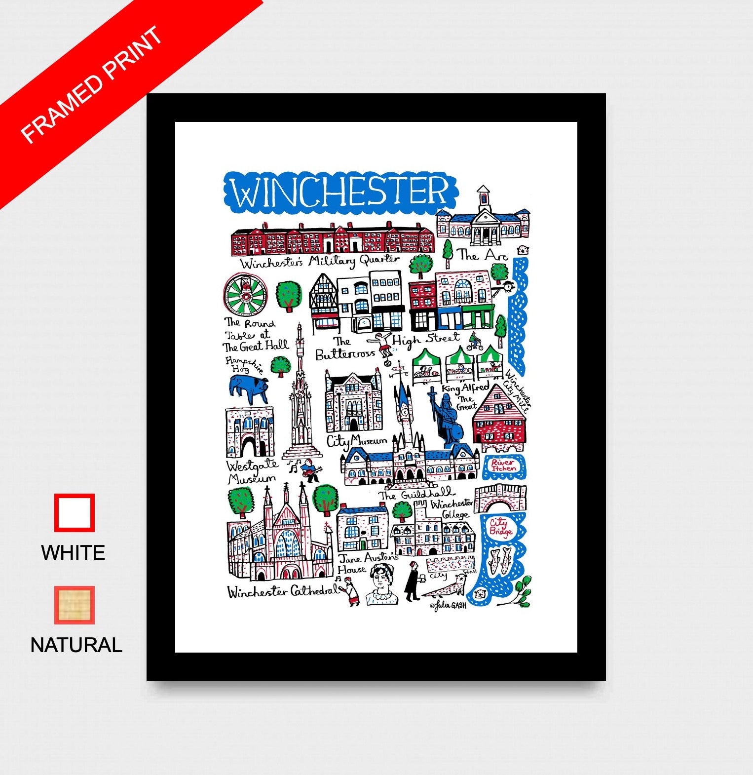 Winchester Art Print by British Travel Artist Julia Gash