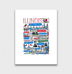 Illinois Chicago Springfield Metropolis Art Print - Julia Gash