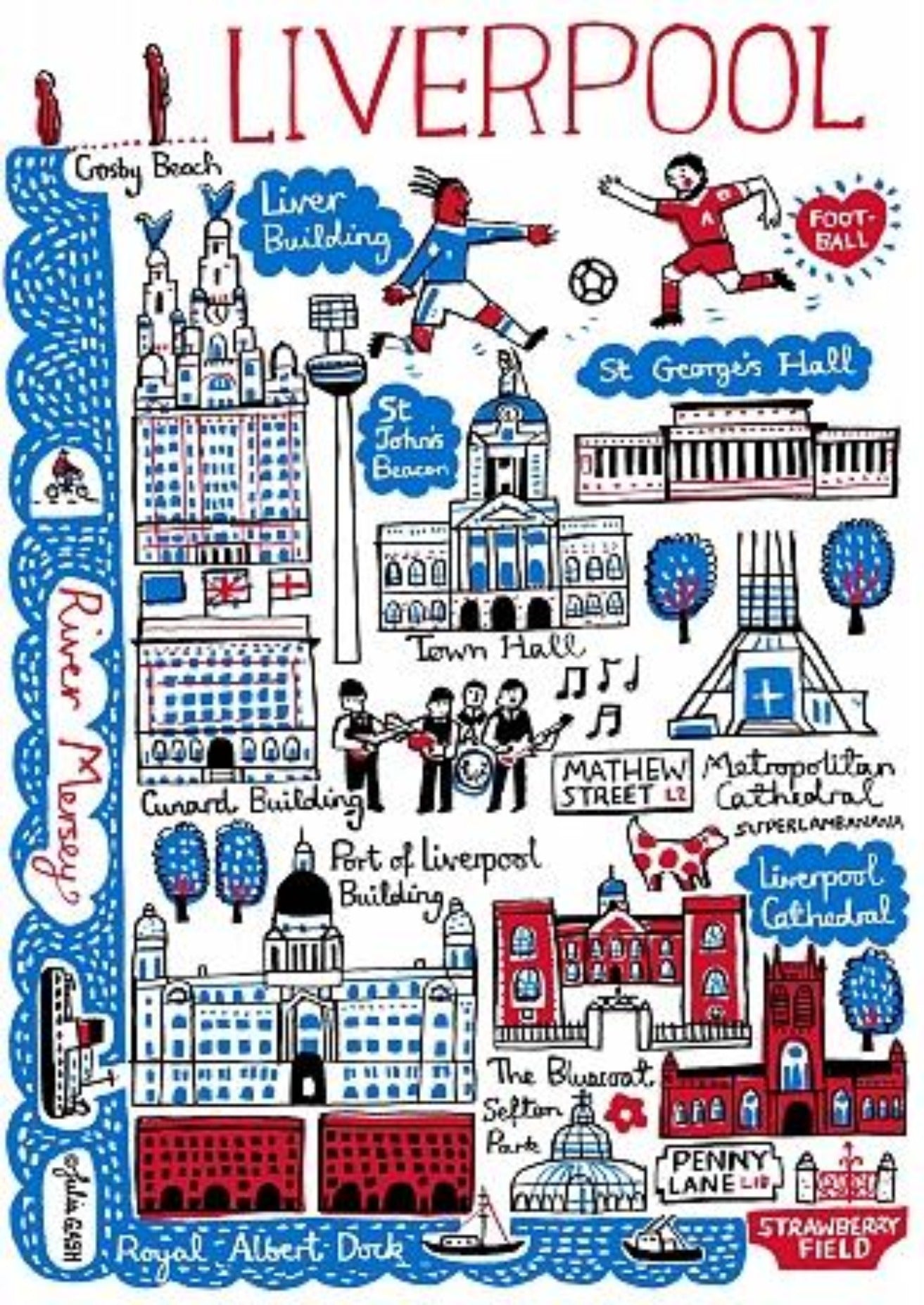 Liverpool The Beatles Strawberry Field River Mersey Merseyside Art Print - Julia Gash