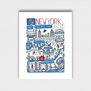 New York State Empire State Big Apple Albany Niagara Falls Art Print - Julia Gash